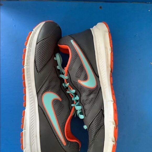 Nike Womens Downshifter Grey Blue Running Shoes - Picture 8 of 10